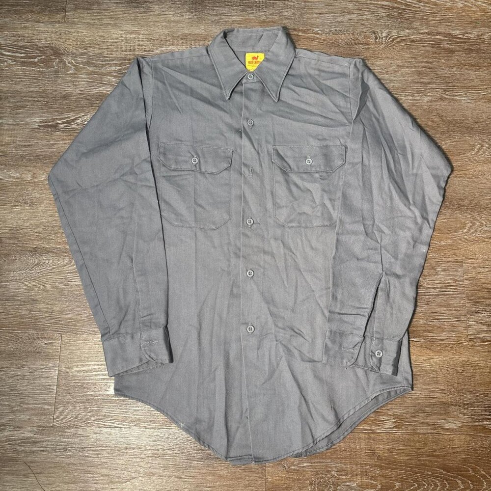 70s Vintage Red Camel Button Up True Vintage Shirt Collared Mens Size S/M